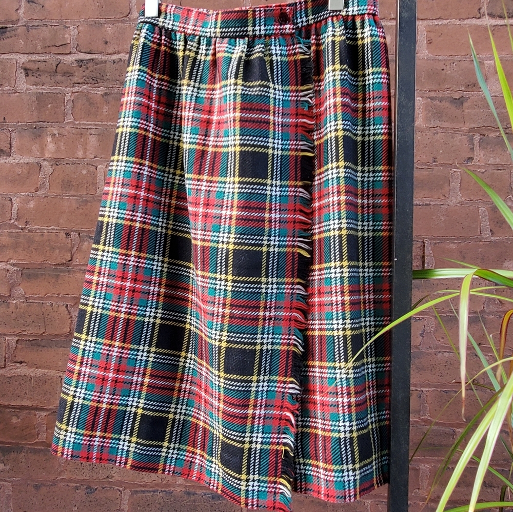 Kay Warner Vintage Plaid Skirt size 8